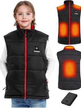 Lightweight Kids Heated Vest for Boys & Girls | Quilted Jacket Coat, Warmth